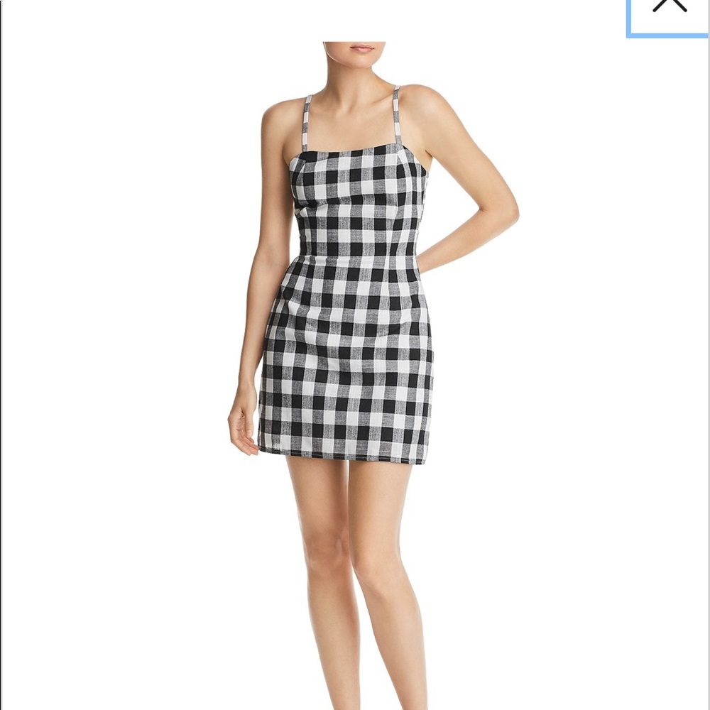 Aqua Gingham Tie Back Dress YELLOW
